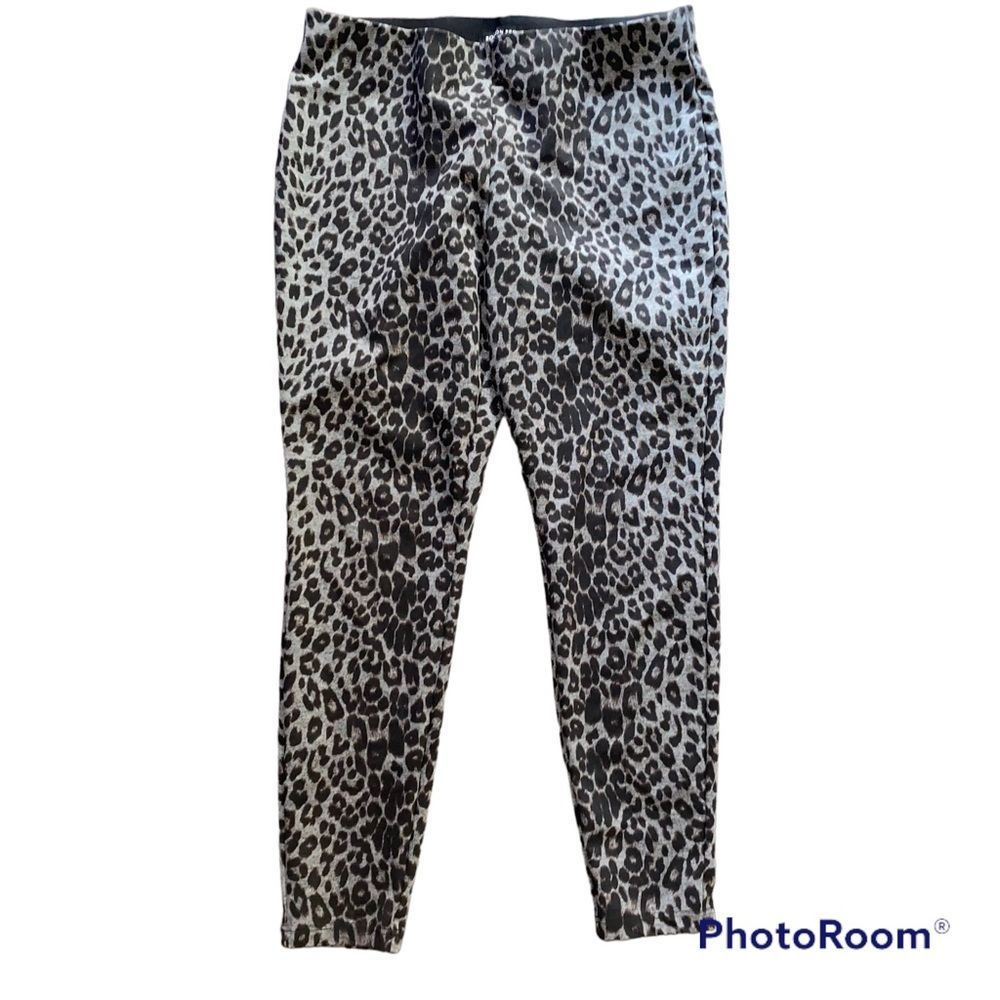 Boston Proper Womens Pant Size Large Pull-on Elastic Waist Cheetah Print.